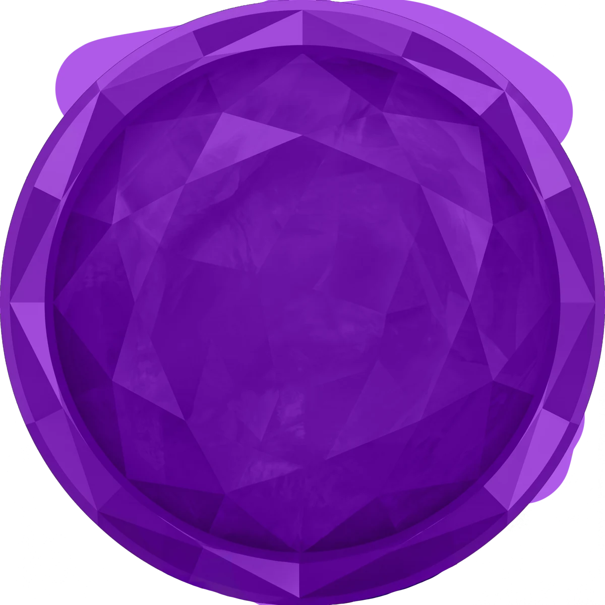 Faceted amethyst gem, similar in style to Starburst's coloured gem symbols