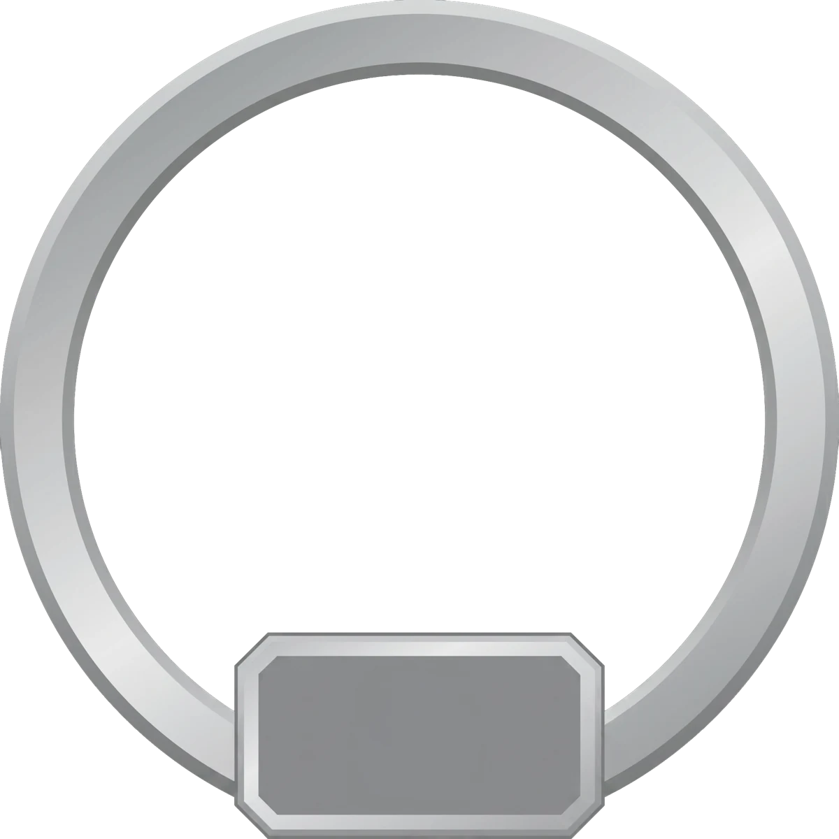 Round silver frame ready to hold an account avatar, standing in for the ID check on a verified account